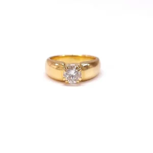 Пръстен Солитер Диамант 0.65ct жълто злато