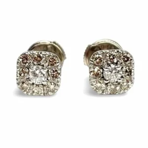 Обеци от бяло злато и диаманти 0,68 ct