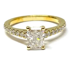 Пръстен Солитер жълто злато диамант 0.70 ct