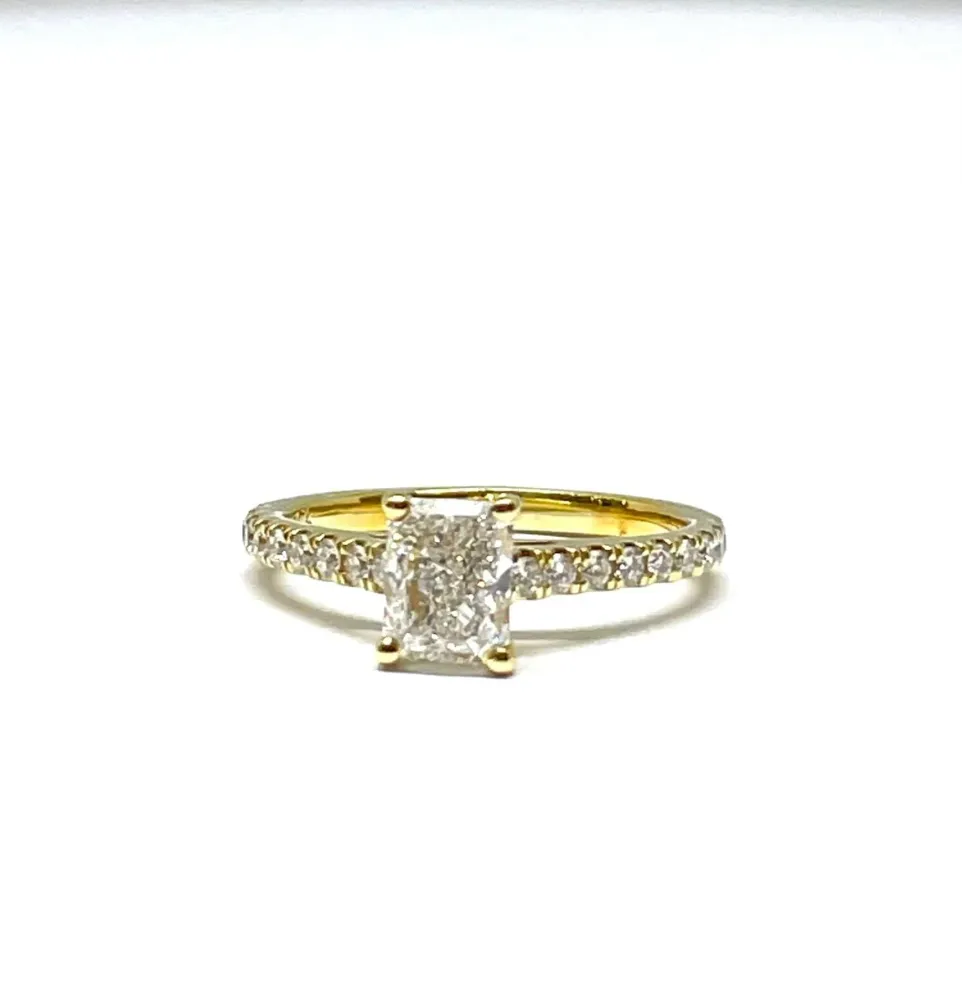 Пръстен Солитер жълто злато диамант 0.70 ct
