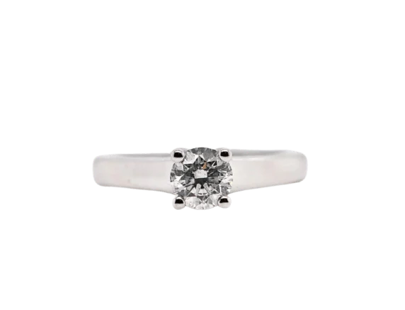 Пръстен Солитер от 18-каратово бяло злато с диамант 0,750 ct