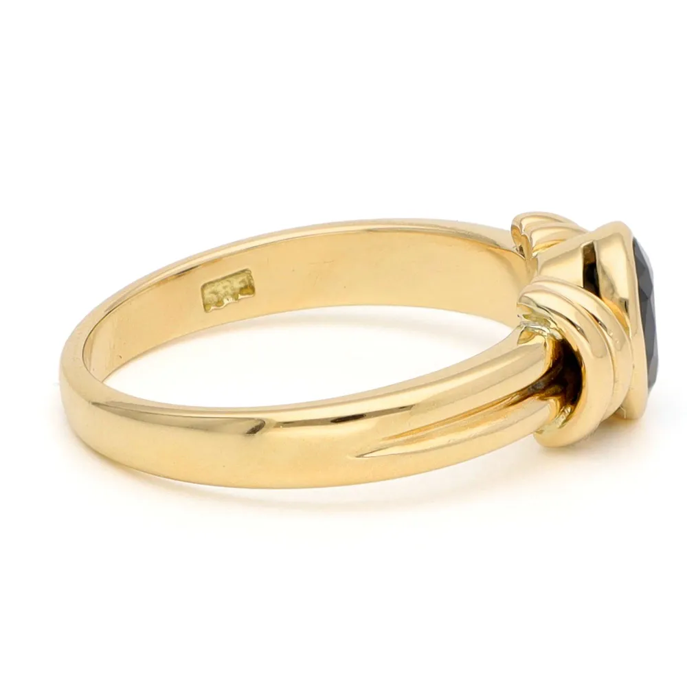 Пръстен Солитер - Овален сапфир 0,90 ct в 14K злато