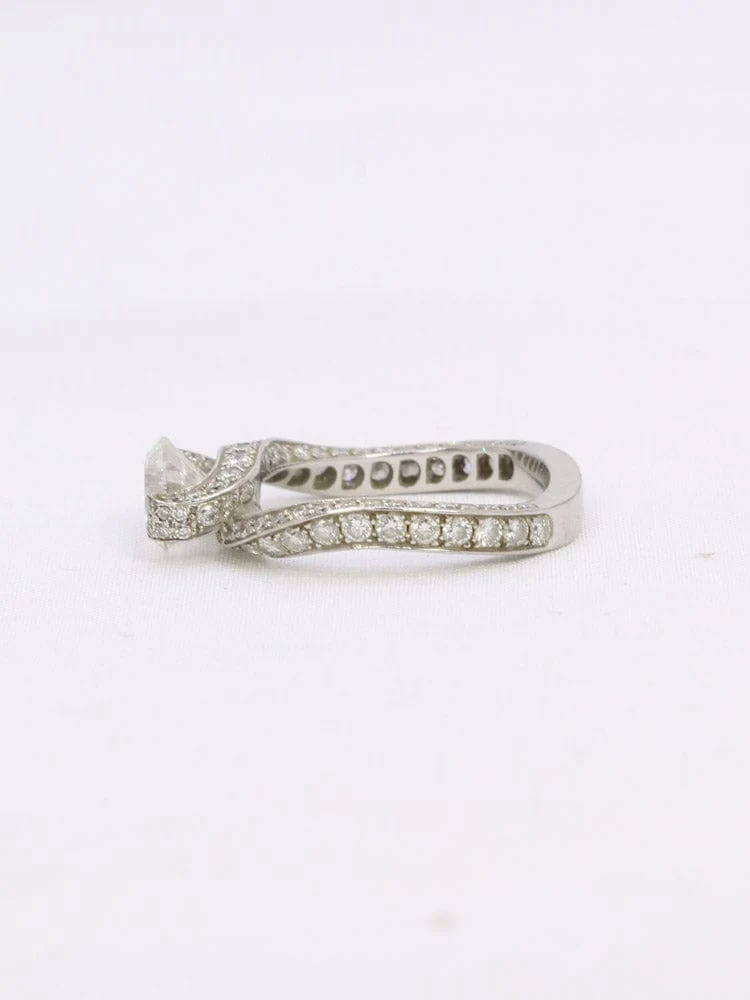 Пръстен Солитер бяло злато с брилянтни диаманти 0,90 ct