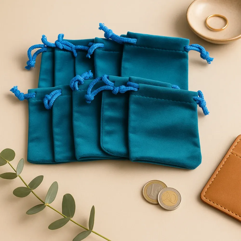 Кадифени торбички с връзка 100 броя 7x9cm