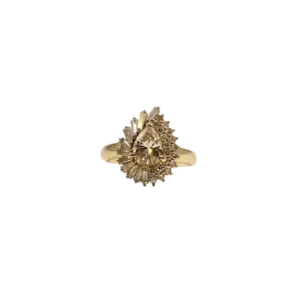 Пръстен с диаманти с крушовидна форма 1,10 ct от 18k жълто злато
