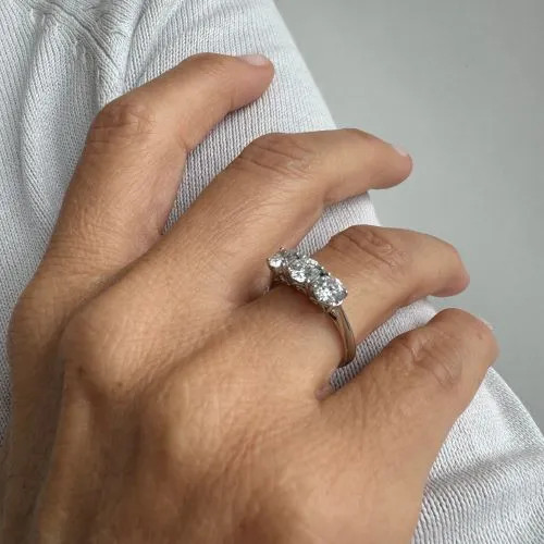 Пръстен трилогия - Диаманти 1,17 ct в 18 ct бяло злато