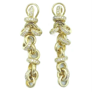 Обеци от жълто злато и диаманти