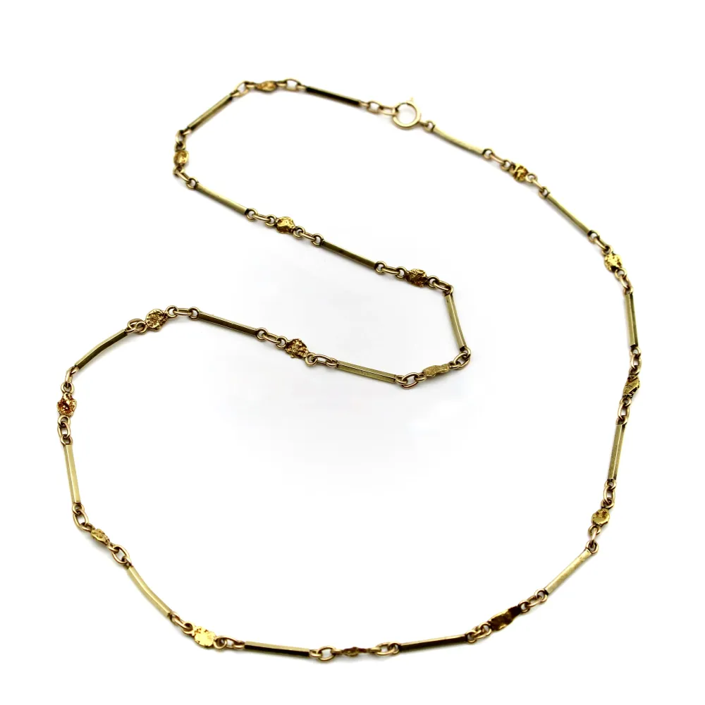 Винтидж колие с верижки и златни късове от 14K и 20K-24K