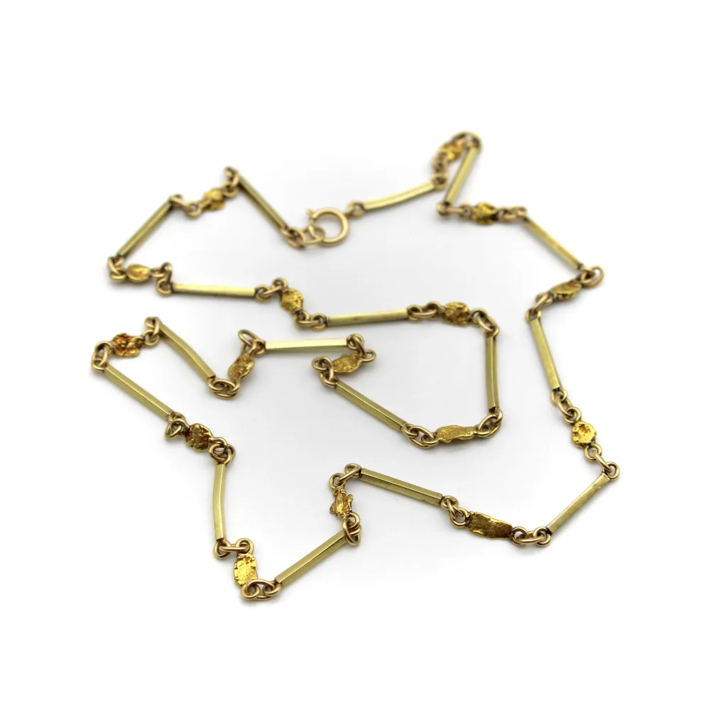 Винтидж колие с верижки и златни късове от 14K и 20K-24K