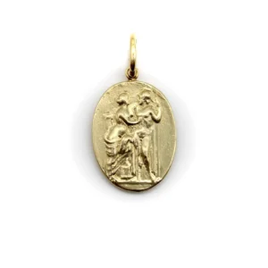 Подпис - Медальон с гравиран медальон Венера и Марс от 14k злато