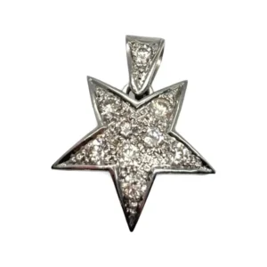 Висулка звезда от 18K бяло злато и диаманти 0,60 ct