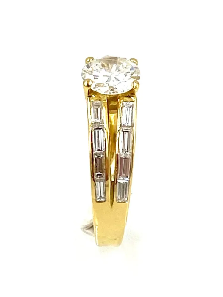 Пръстен от 18K жълто злато с 0,91ct диаманти