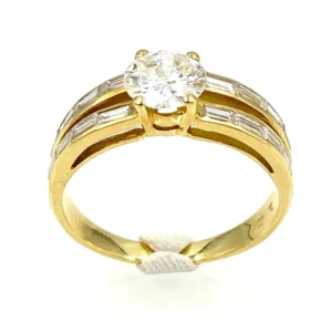 Пръстен от 18K жълто злато с 0,91ct диаманти