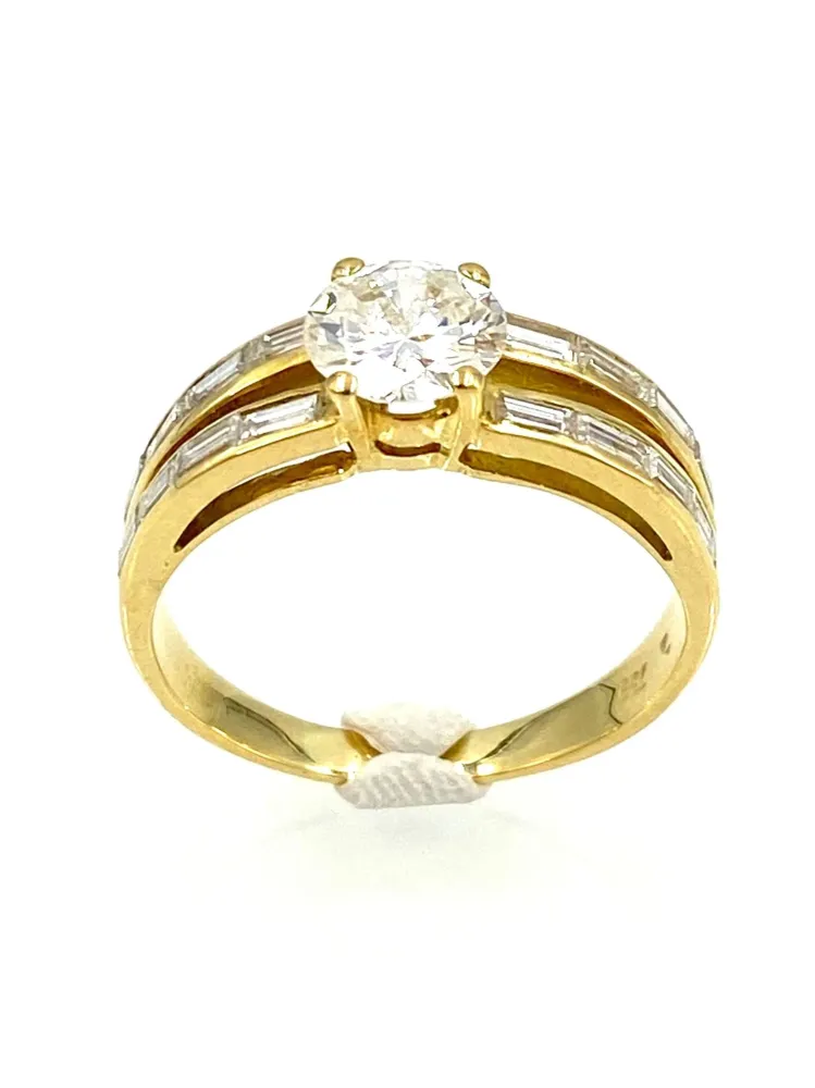Пръстен от 18K жълто злато с 0,91ct диаманти