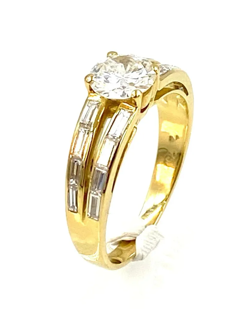 Пръстен от 18K жълто злато с 0,91ct диаманти