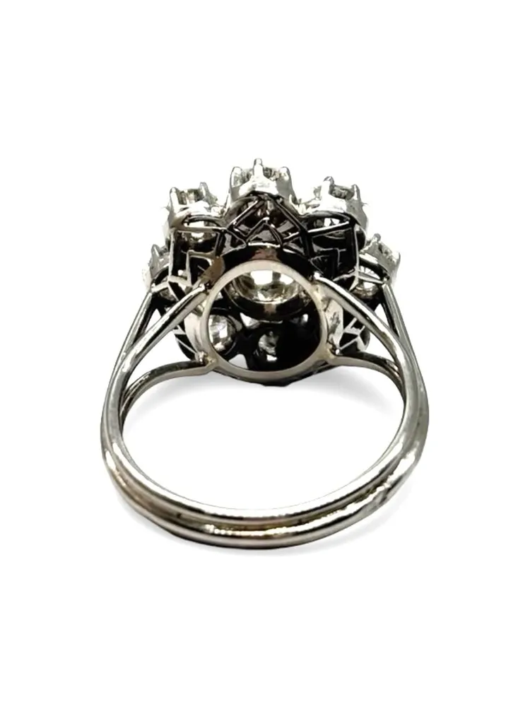 Пръстен от 18K бяло злато, инкрустиран с диаманти 2,1 ct