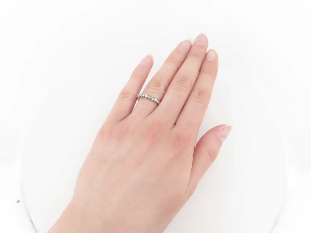 Сватбена халка американски - Халка с паве 26 диаманта 1,1 ct от 18K бяло злато