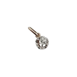 Античен медальон от бяло злато 18k с диамант с стара шлифовка (около 1900 г.)