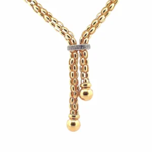 Колие Връзка 18k златни пуканки Pom Pom