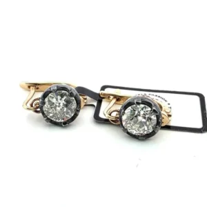 Обеци с диаманти с ретро шлиф 1,90 ct G SI