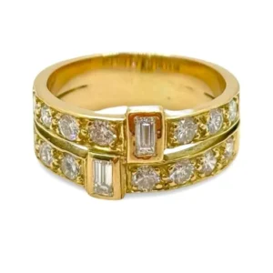 Пръстен от жълто злато и диаманти 1,3 ct