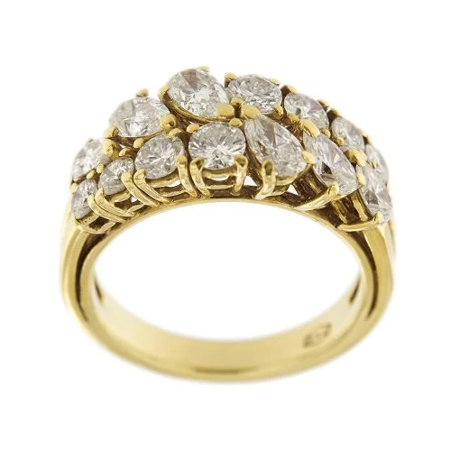 Пръстен ривиера - Пръстен от 18-каратово жълто злато и диаманти 2,24 ct