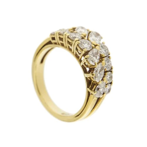 Пръстен ривиера - Пръстен от 18-каратово жълто злато и диаманти 2,24 ct