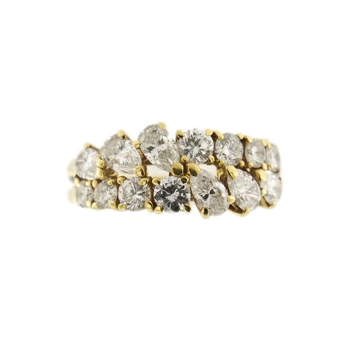 Пръстен ривиера - Пръстен от 18-каратово жълто злато и диаманти 2,24 ct