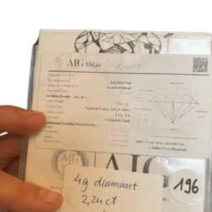 Партида естествени диаманти 2.24 cts, смесени цветове, VVS/VS AIG сертификат