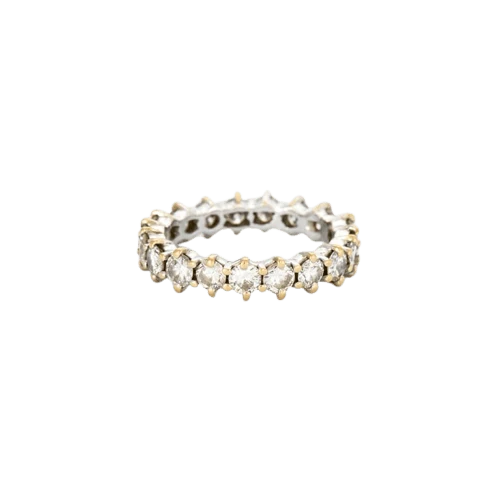 Сватбена халка Американски диаманти от бяло и жълто злато 2.28 ct