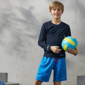 Детска спортна тениска с дълъг ръкав, синя