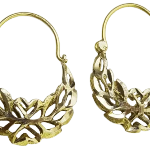 Винтидж обеци халки с пробиване от 14-каратово злато