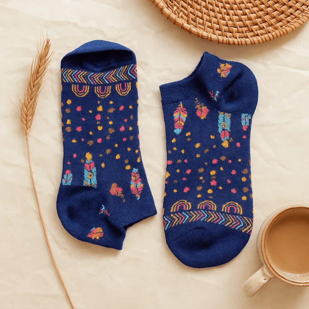 Къси чорапи S/M 3.5-6.5 Индийски пера