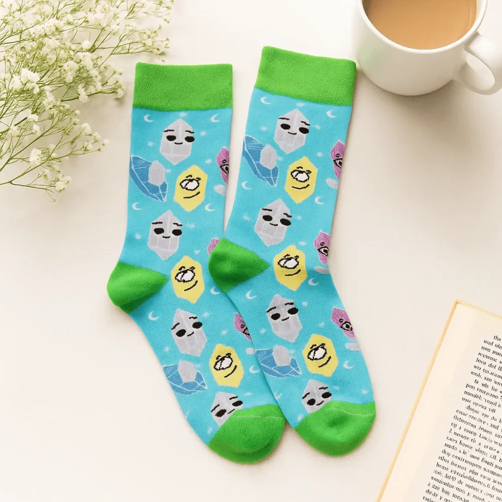 Бамбукови чорапи Късметлийски скъпоценни камъни M/L
