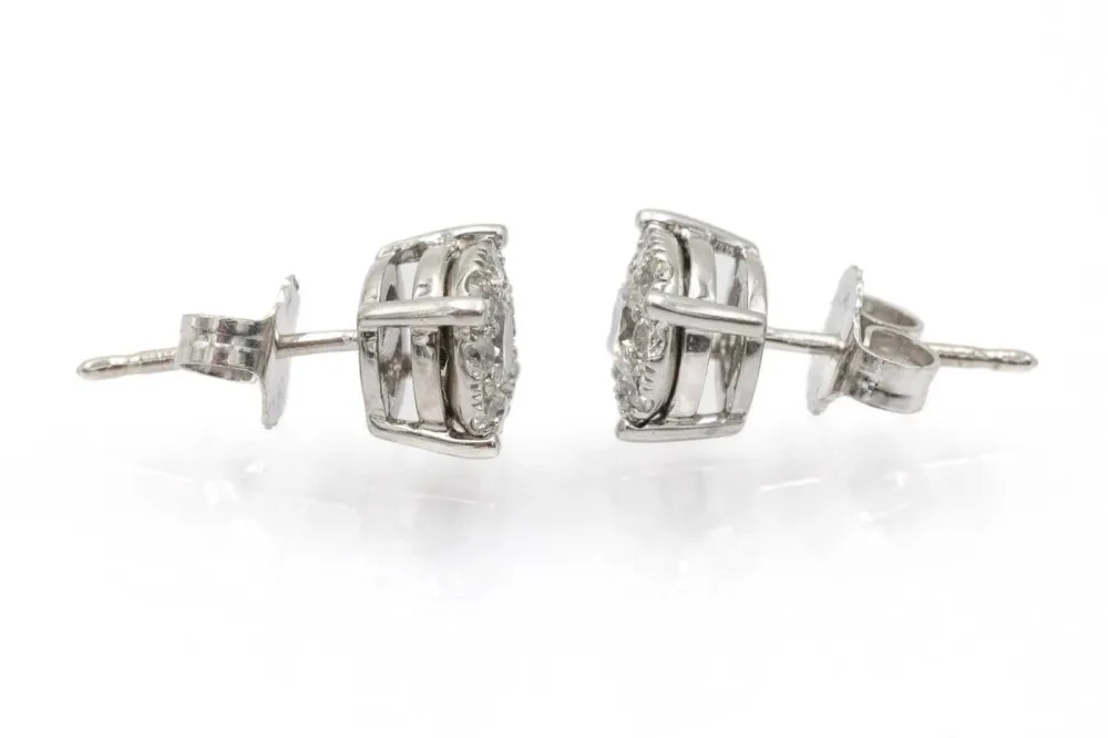 Обеци от бяло злато 585 с диаманти 0,55 ct