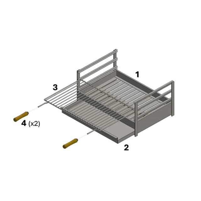 Поставяема неръждаема скара 60x40 AC48F