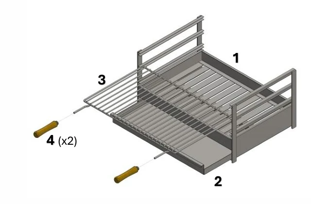 Поставяема желязна скара 60x40 AC54F
