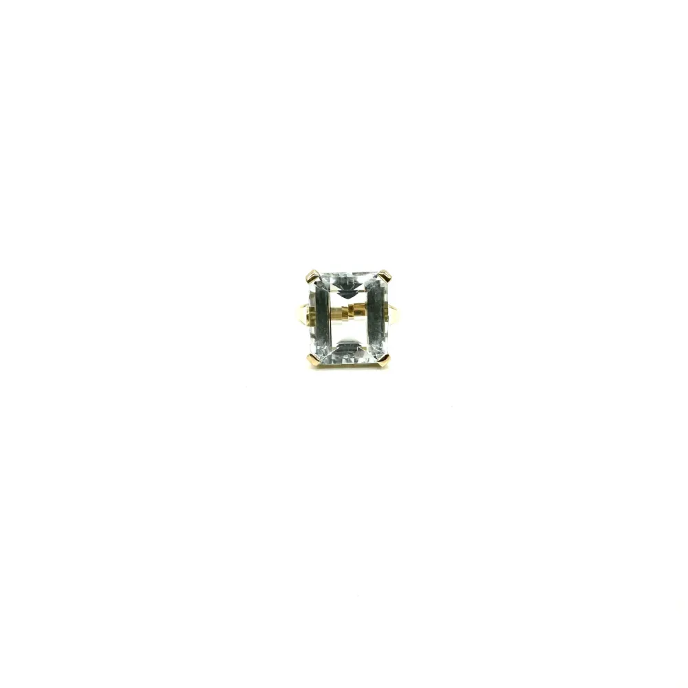 Пръстен от жълто злато 750 хилядни с аквамарин 7,47 ct