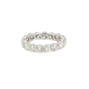 Сватбена халка кръгли диаманти от бяло злато 2.7 ct