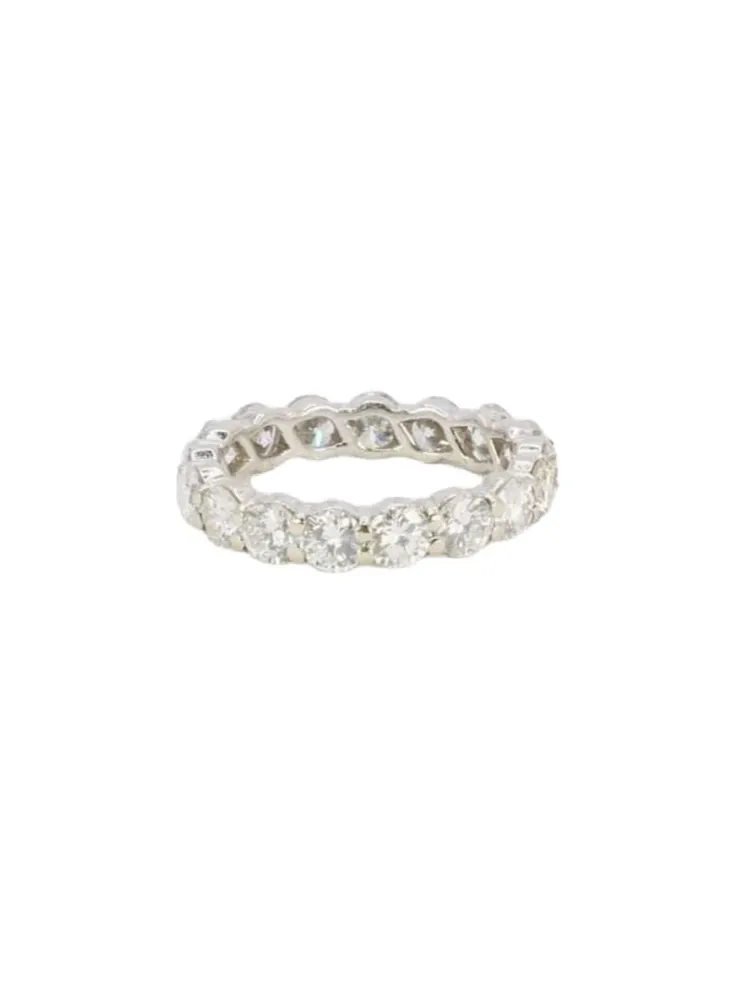 Сватбена халка кръгли диаманти от бяло злато 2.7 ct