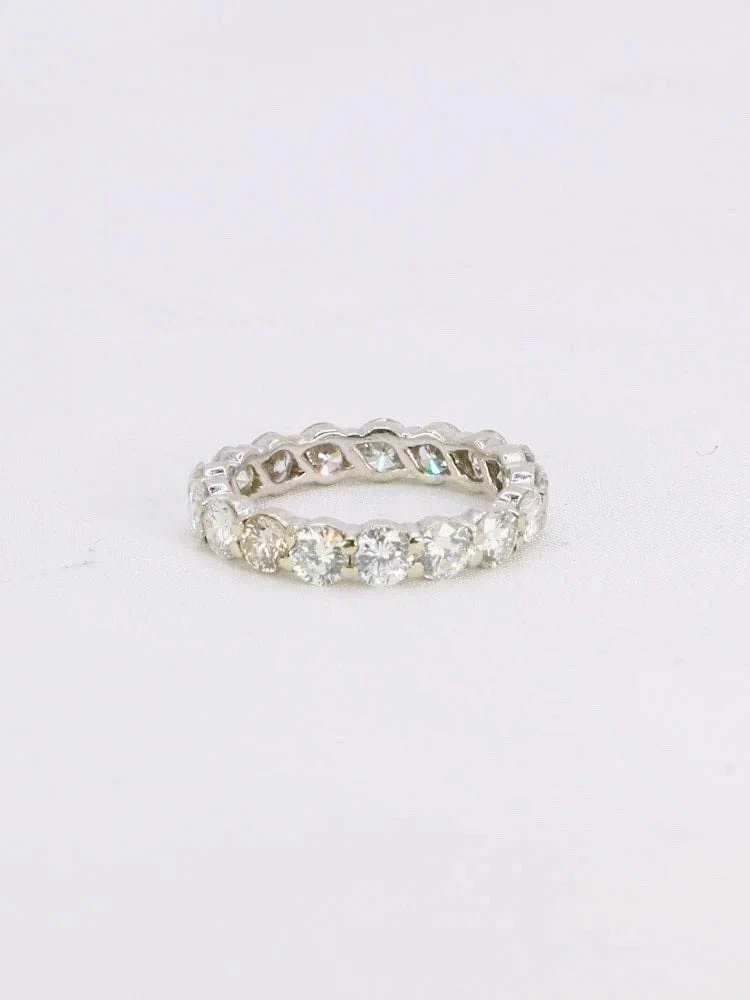 Сватбена халка кръгли диаманти от бяло злато 2.7 ct