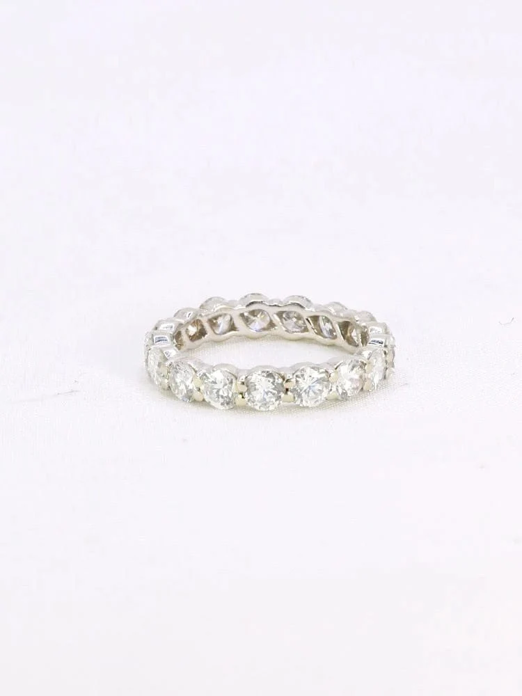 Сватбена халка кръгли диаманти от бяло злато 2.7 ct