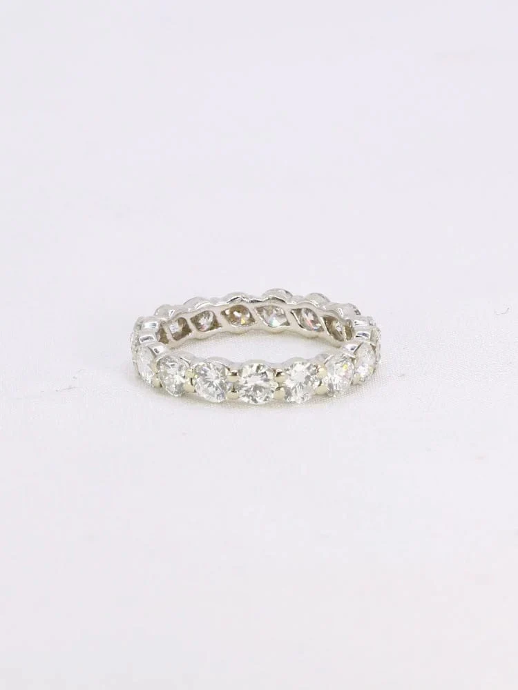 Сватбена халка кръгли диаманти от бяло злато 2.7 ct