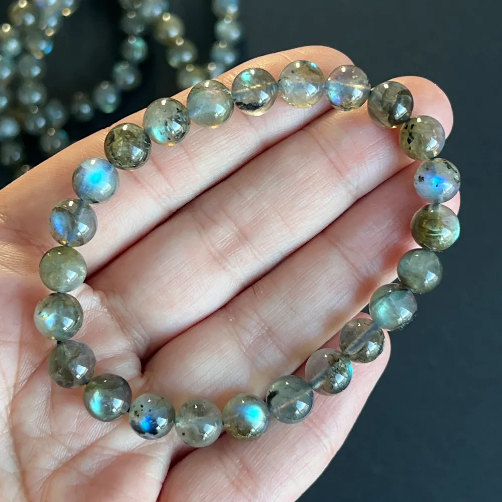 AAA лабрадоритна гривна 7-8 мм