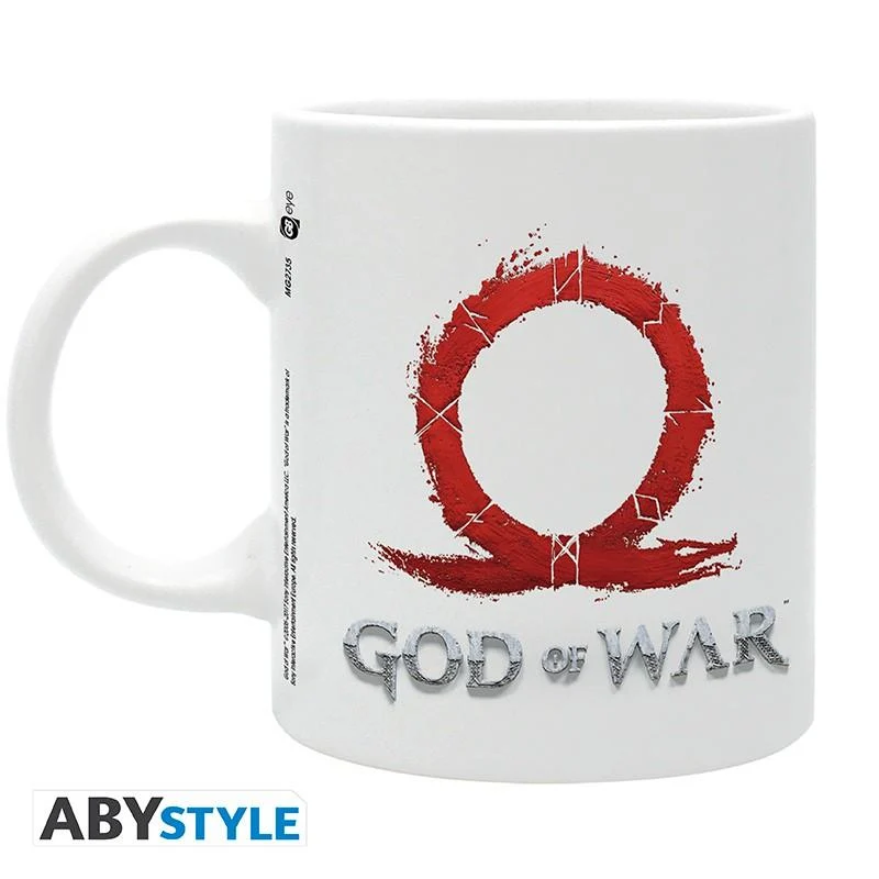 Чаша ABYSTYLE GOD WAR, Logo, Порцелан, Бяла