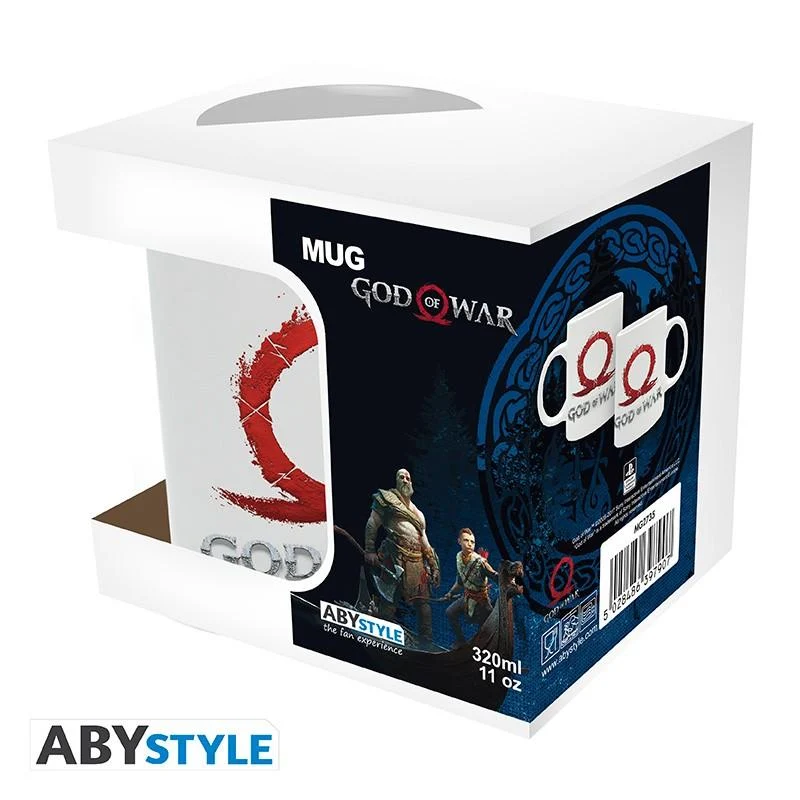 Чаша ABYSTYLE GOD WAR, Logo, Порцелан, Бяла