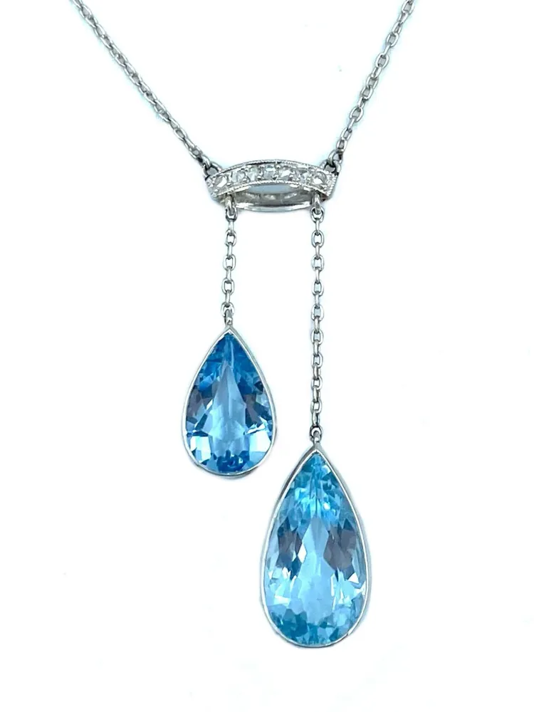 Огърлица Aquamarine Diamond Lavallière