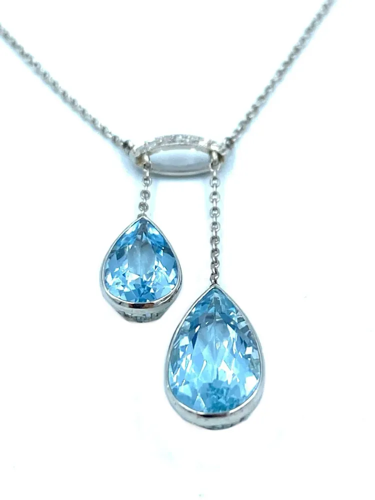 Огърлица Aquamarine Diamond Lavallière
