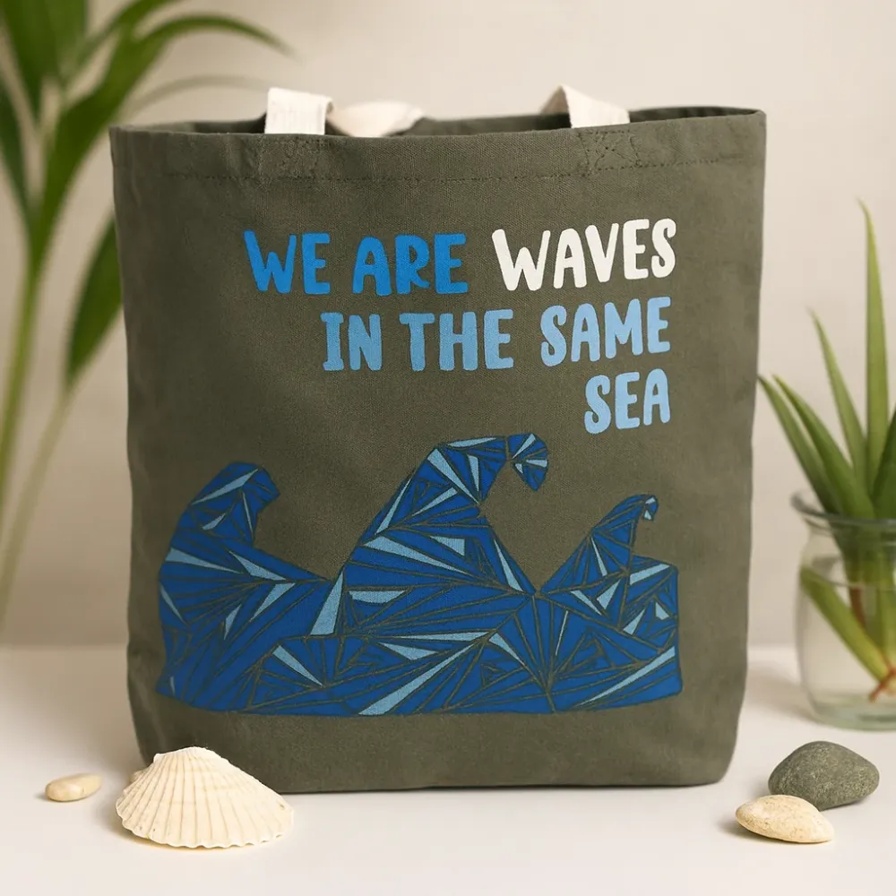 Памучна торба, сива We Are Waves