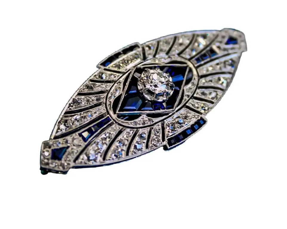 Брошка с диаманти Art Deco